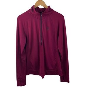 PINK Victoria’s Secret Maroon 1/2 Zip Athletic Athleisure Workout Jacket Sz L